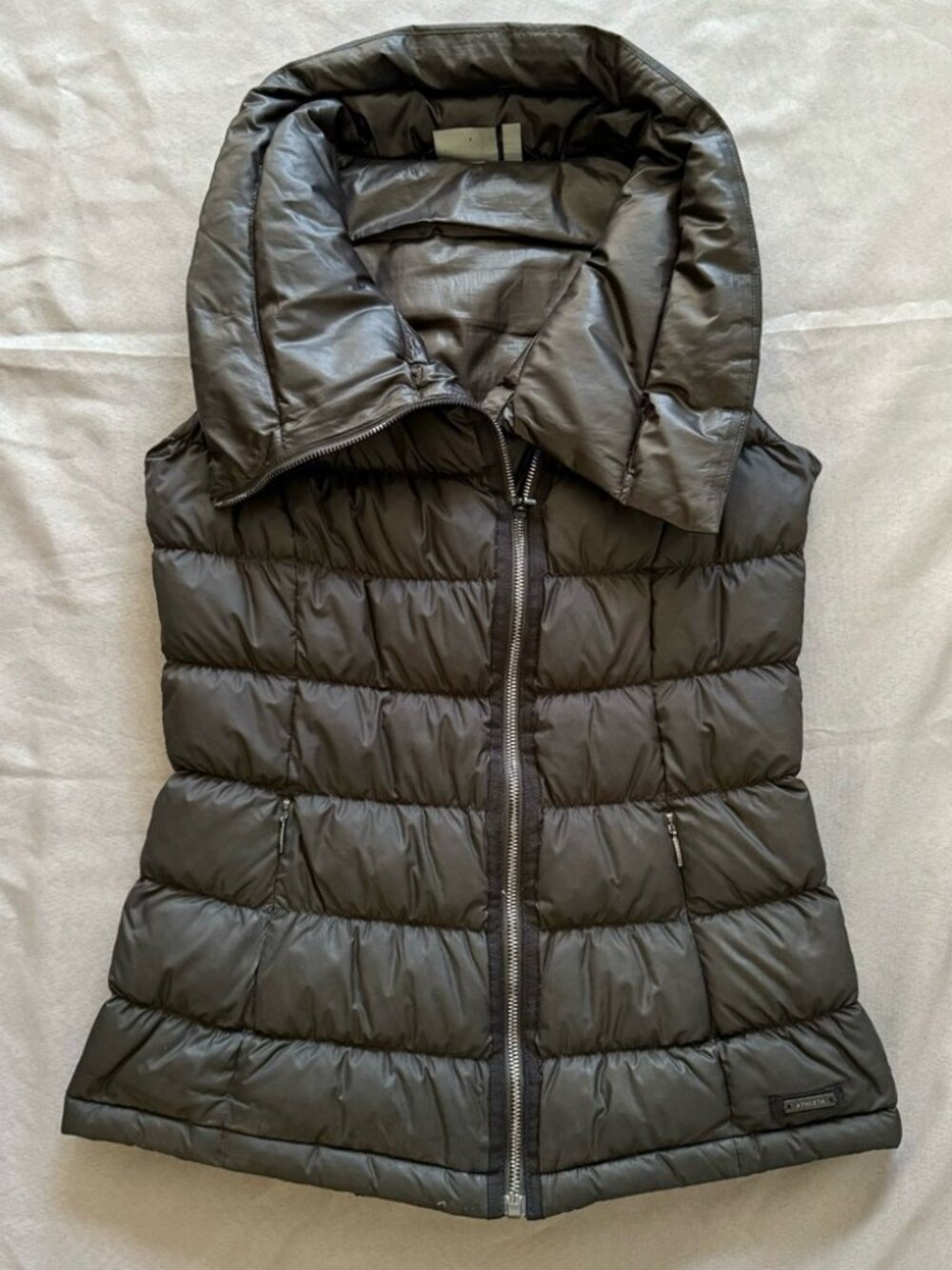 Women’s Athleta Asymmetrical Black Down Vest Size XS